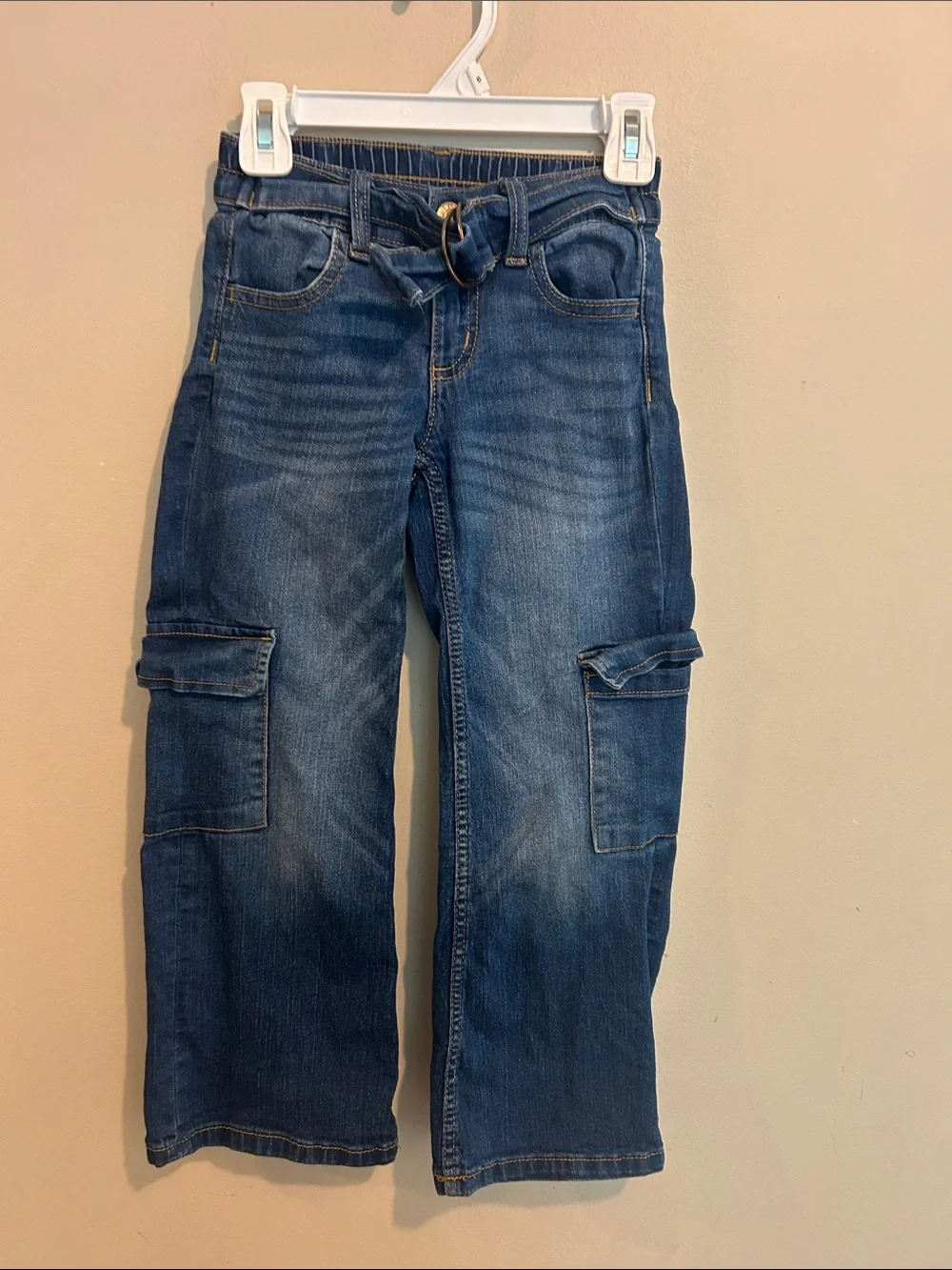 Justice Girls' Dark Blue Cargo Jeans with Belt
